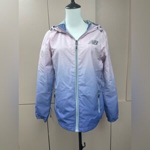 NEW BALANCE Pink & Purple Ombré Windbreaker hood Size M